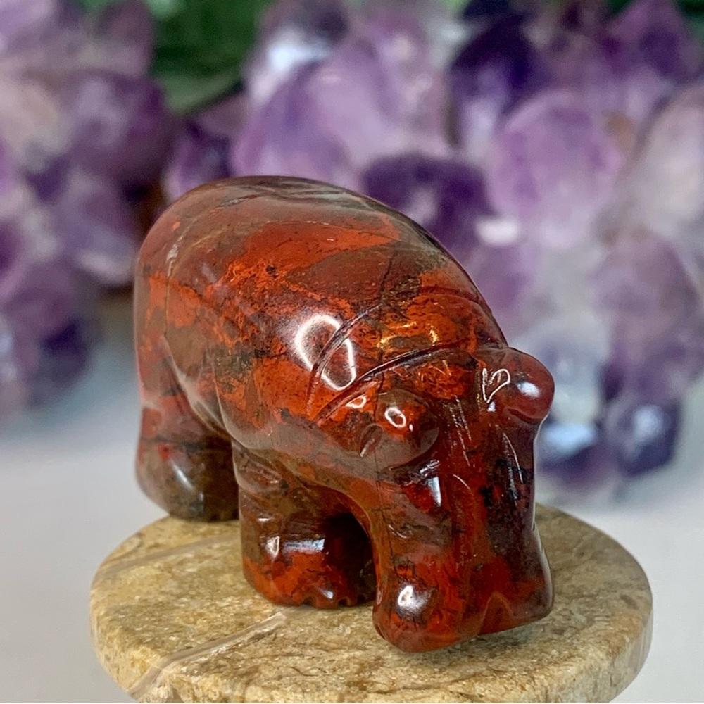 Red Tiger Iron Carved Stone Bear Crystal Carving Animal Figurine Rare 2" READ - Picture 5 of 16